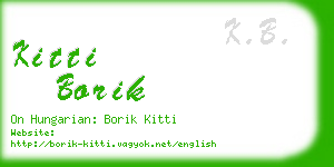 kitti borik business card